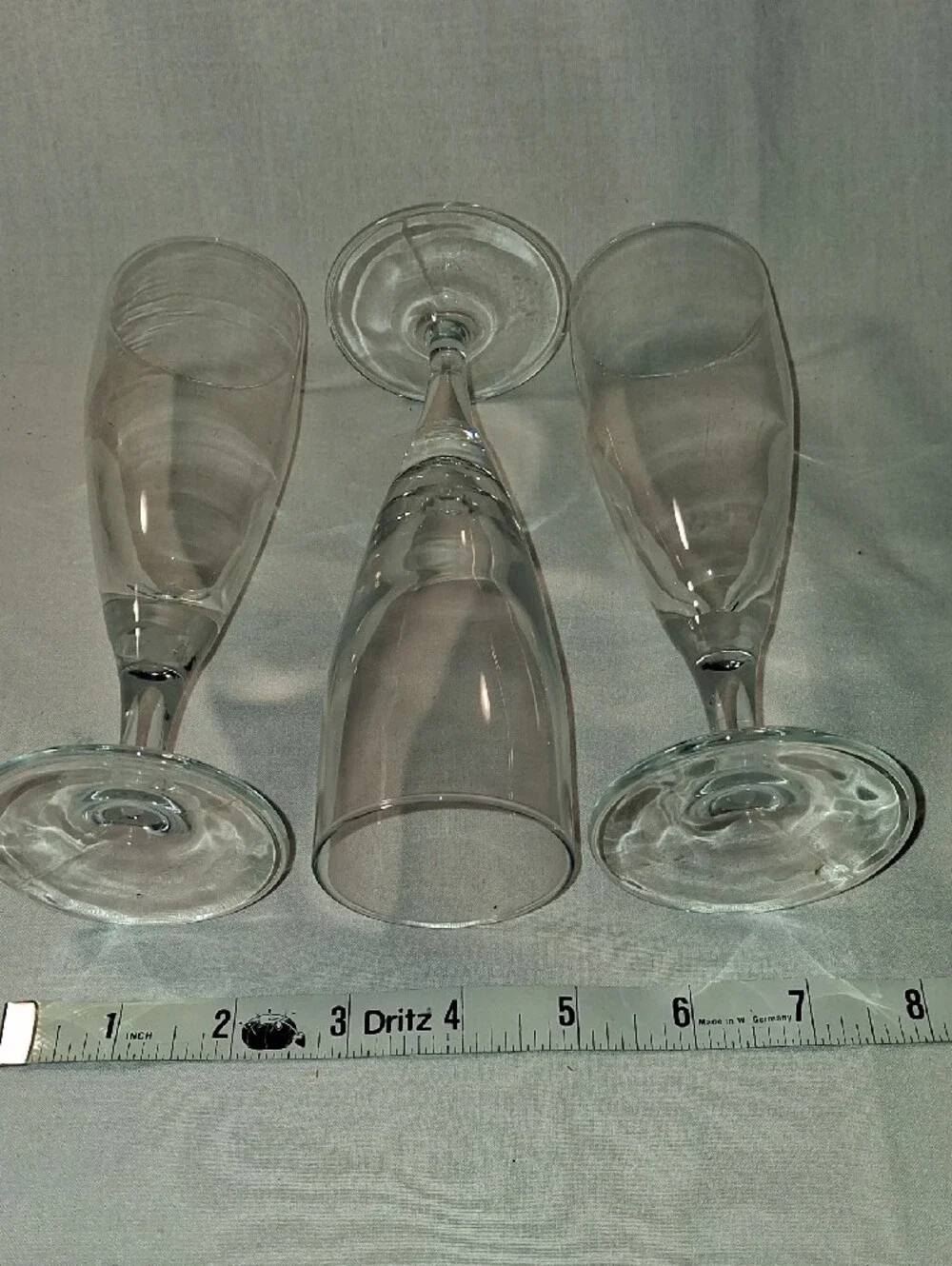 Clear Glass Champagne Flutes - Set of 3